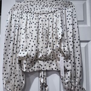 Bishop + Young Cream and Black Floral Blouse